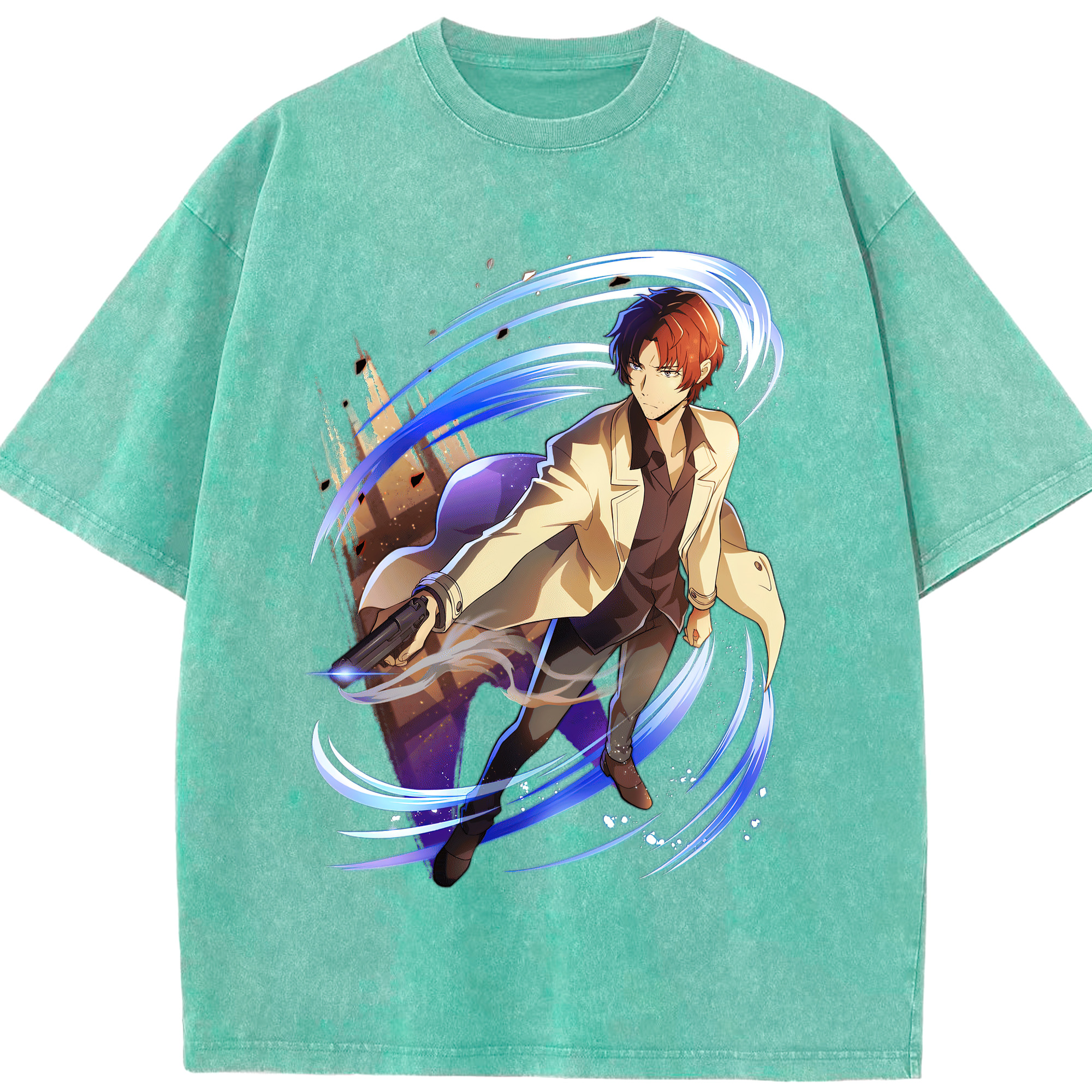 （画像用） 文豪ストレイドッグス Bungo Stray Dogs 綿100% ヴィンテージ風 半袖Tシャツ（フロントプリント）